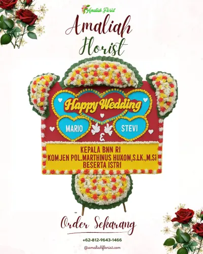 Karangan Papan Bunga Pernikahan di Mojolangu